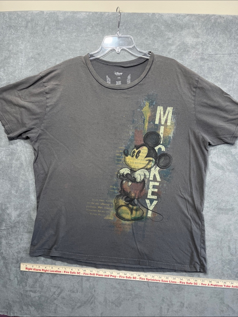Disney Store Mickey‎ Mouse Graphic T Shirt Gray XXL Unisex 100% Cotton